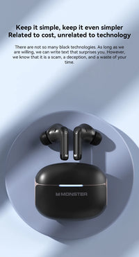 Monster ANC TWS Earbuds - Bluetooth 5.3 Active Noise Cancellation | Waterproof Sport In-Ear Headphones with Charging Case