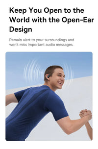 Baseus Eli 10i Fit Open-Ear Air Conduction Earphones - Bluetooth 5.4 | 45Hr Battery, IP54 Waterproof, Dual Connection Sport Earbuds