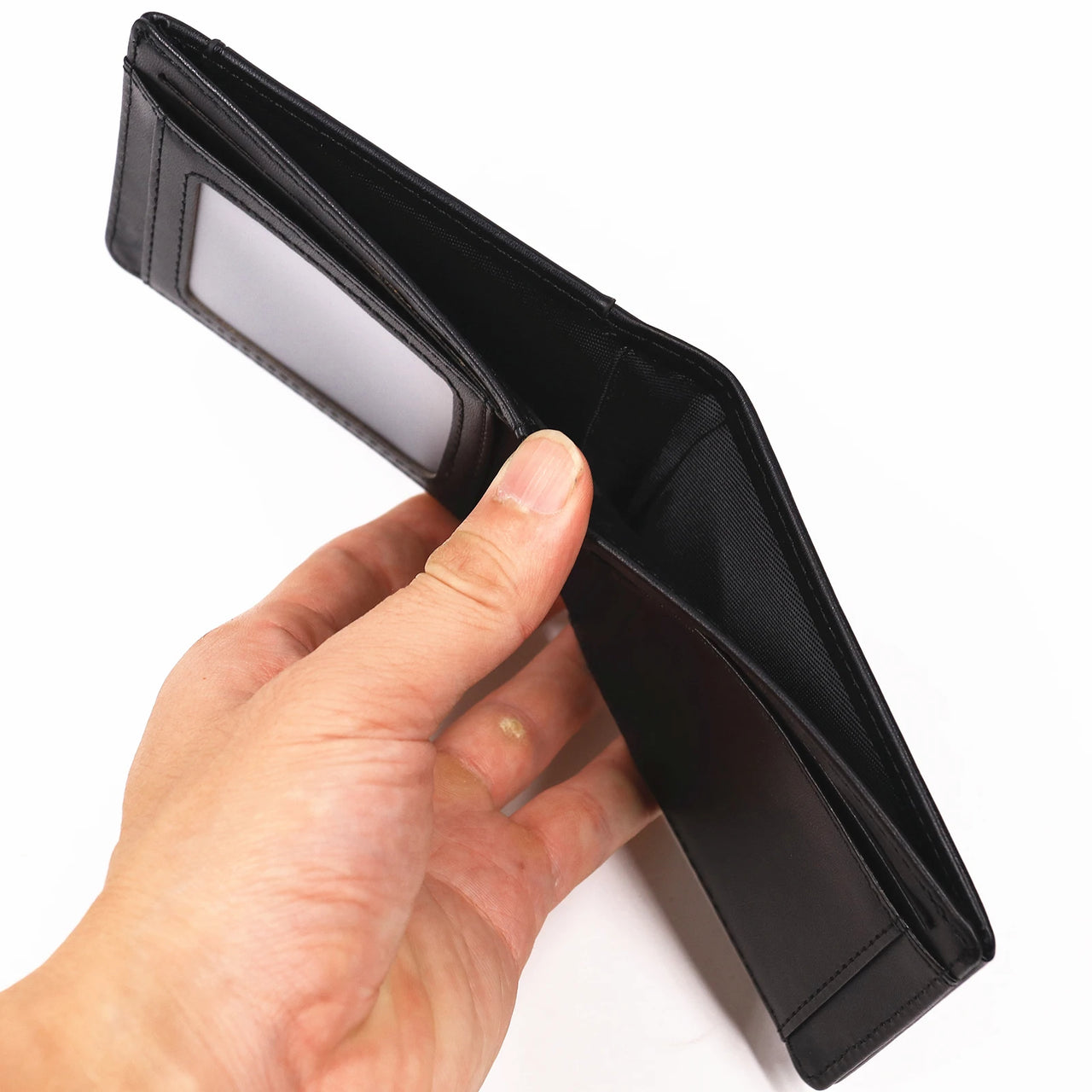 Men’s Leather Bat Hero Wallet – Slim Bifold Card Holder with Cutout Eyes | Superhero Gift for Him