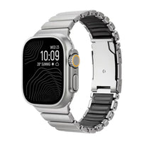Titanium Silicone Magnetic Apple Watch Band - Luxury Metal Strap for Ultra 3/2/1 49mm, Series 11/10 46mm, Series 9/8/7 45mm, Series 6/SE/5/4 44mm, Series 3/2/1 42mm