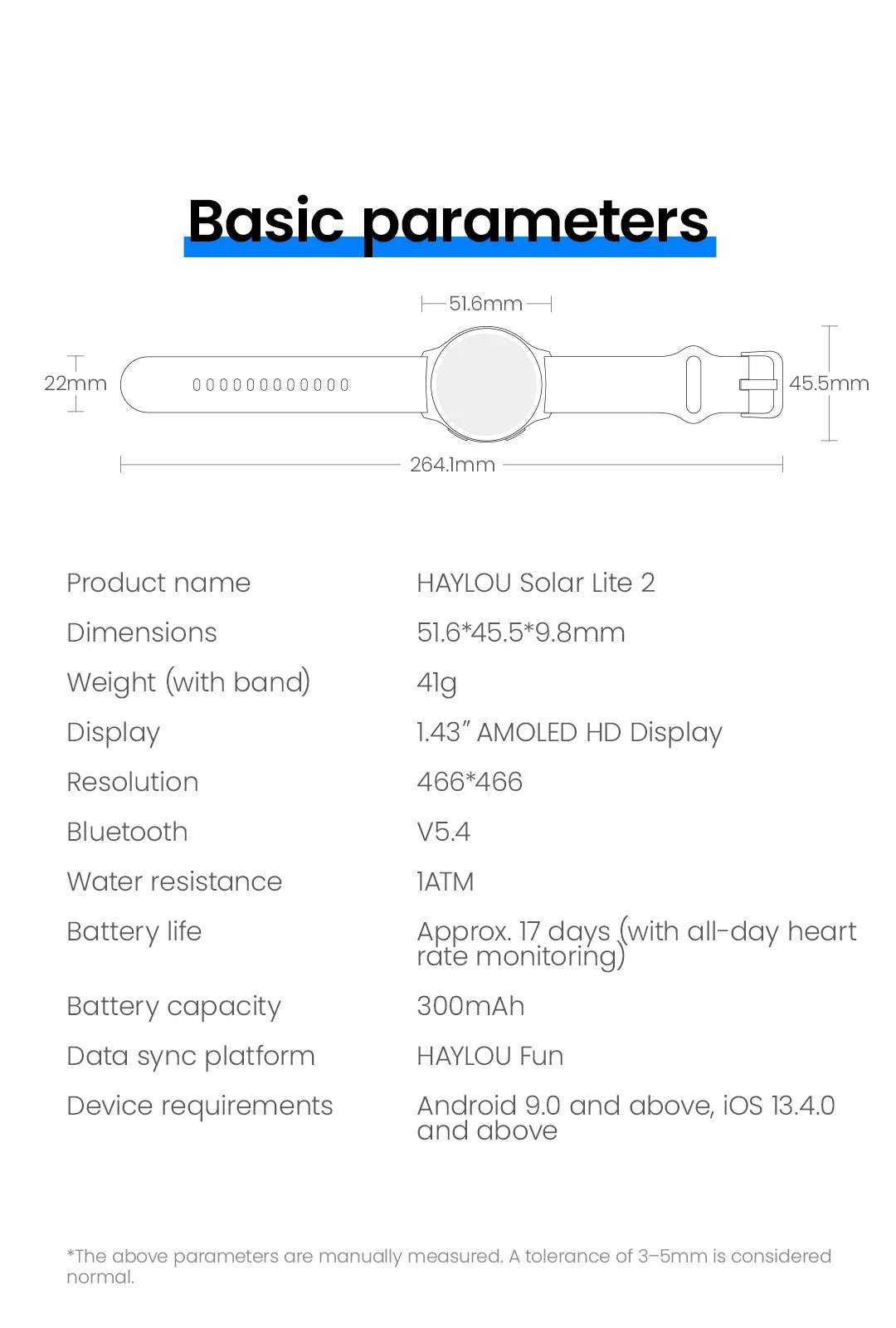 HAYLOU Solar Lite 2 Smartwatch – 1.43" AMOLED, 17-Day Battery, 150+ Sports Modes, Voice Calling | 1ATM