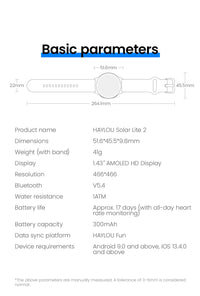 HAYLOU Solar Lite 2 Smartwatch – 1.43