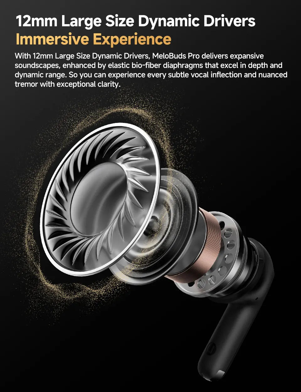QCY MeloBuds Pro ANC Earbuds - 46dB Hybrid ANC, LDAC Hi-Res, Bluetooth 5.3 | 6-Mic, 34H Battery, In-Ear Detection, Waterproof TWS