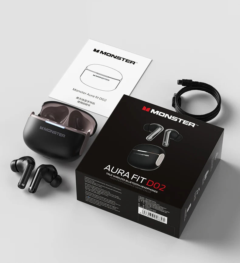 Monster ANC TWS Earbuds - Bluetooth 5.3 Active Noise Cancellation | Waterproof Sport In-Ear Headphones with Charging Case