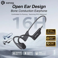 Sanag B22s Bone Conduction Headphones - Bluetooth 5.3 | 16Hr Playtime, IPX5 Waterproof, Spatial Sound, Open-Ear Sport Earphones