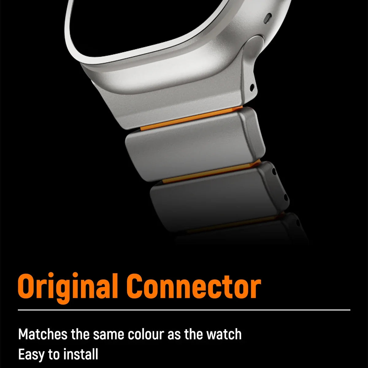 Titanium Silicone Magnetic Apple Watch Band - Luxury Metal Strap for Ultra 3/2/1 49mm, Series 11/10 46mm, Series 9/8/7 45mm, Series 6/SE/5/4 44mm, Series 3/2/1 42mm