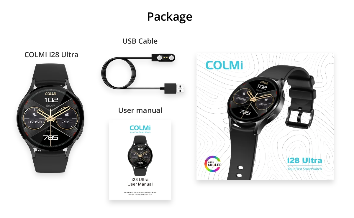 COLMI i28 Ultra AI Smartwatch – 1.43" AMOLED, AI Assistant, Muslim Prayer, Bluetooth Calling | IP68 | Men & Women
