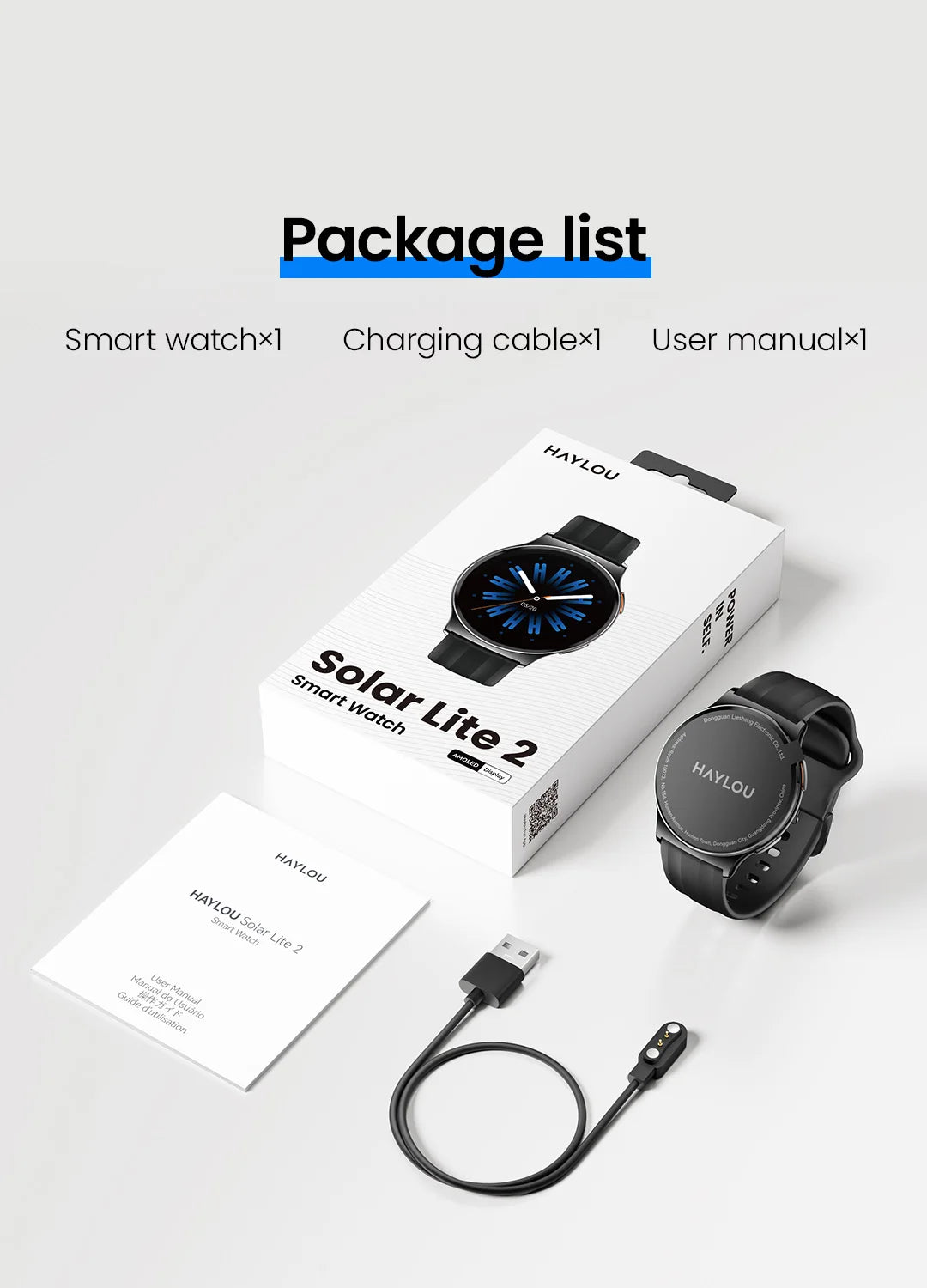 HAYLOU Solar Lite 2 Smartwatch – 1.43" AMOLED, 17-Day Battery, 150+ Sports Modes, Voice Calling | 1ATM