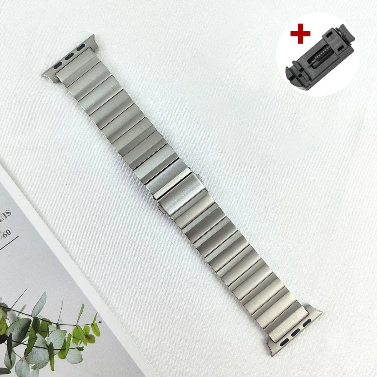 Titanium Apple Watch Band - Men's Business Bracelet for Ultra 3 49mm, Series 11/10 46mm, Series 9/8/7 45/41mm, Series 6/SE/5/4 44/40mm, Series 3/2/1 42/38mm