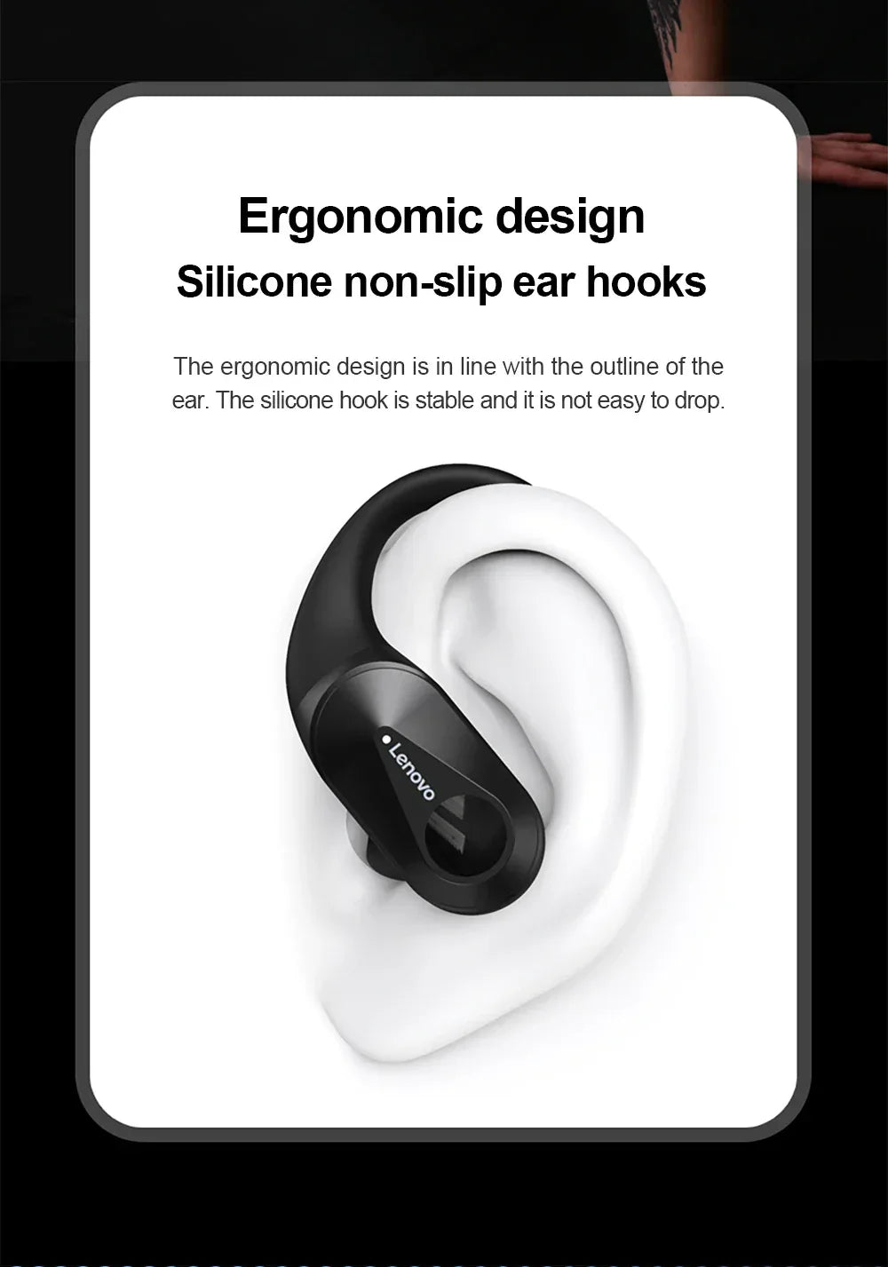 Lenovo LP75 Sports TWS Earphones - Bluetooth 5.3 | ANC, HiFi Stereo, LED Display, Waterproof with Mic & Button Control