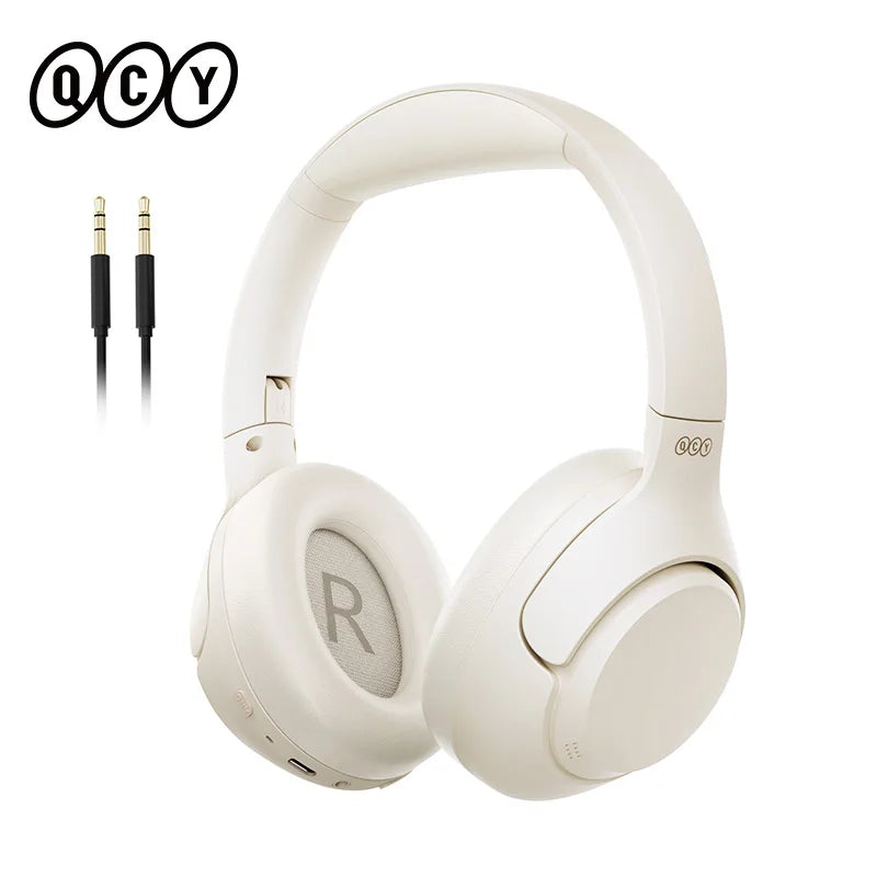 QCY H3 ANC Over-Ear Headphones - 43dB Hybrid ANC, Hi-Res Audio, Bluetooth 5.4 | 60H Battery, 40mm Driver, Transparency Mode, Wireless & Wired