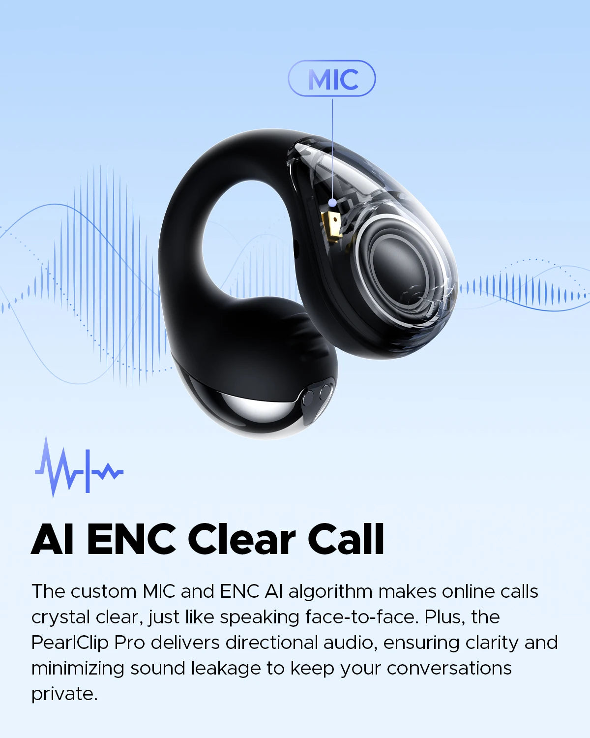 SoundPEATS PearlClip Pro Open-Ear Clip Earphones - Bluetooth 5.4 | AI ENC, 12mm Dual-Magnet Driver, 24H Battery, IPX5, Spatial Audio