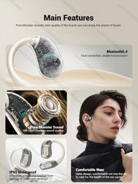 Monster AC330 OWS Open-Ear Headphones - Bluetooth 5.4 | ENC Call Noise Cancelling, 360° Surround Sound, 24H Battery, Waterproof Sport Headset