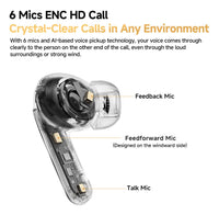 QCY MeloBuds Pro ANC Earbuds - 46dB Hybrid ANC, LDAC Hi-Res, Bluetooth 5.3 | 6-Mic, 34H Battery, In-Ear Detection, Waterproof TWS
