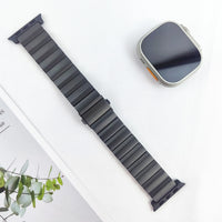 Titanium Apple Watch Band - Men's Business Bracelet for Ultra 3 49mm, Series 11/10 46mm, Series 9/8/7 45/41mm, Series 6/SE/5/4 44/40mm, Series 3/2/1 42/38mm