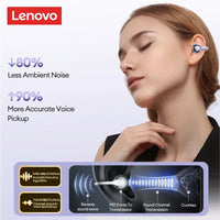 Lenovo LE302 Ear Clip Wireless Earphones - Bluetooth 6.0 | Active Noise Cancelling, HiFi Stereo, Waterproof Sport Headphones