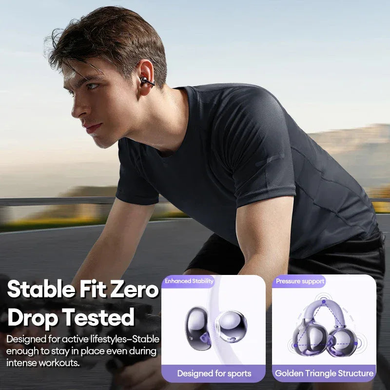Lenovo LE302 Ear Clip Wireless Earphones - Bluetooth 6.0 | Active Noise Cancelling, HiFi Stereo, Waterproof Sport Headphones