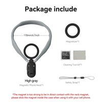 TELESIN Silicone Magnetic Quick-Release Neck Mount - Hands-Free Phone Holder for iPhone 15 14 13 12 11, Samsung, Universal Smartphones