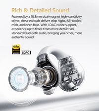 QCY Crossky C30S Open-Ear Clip-On Earbuds with LDAC