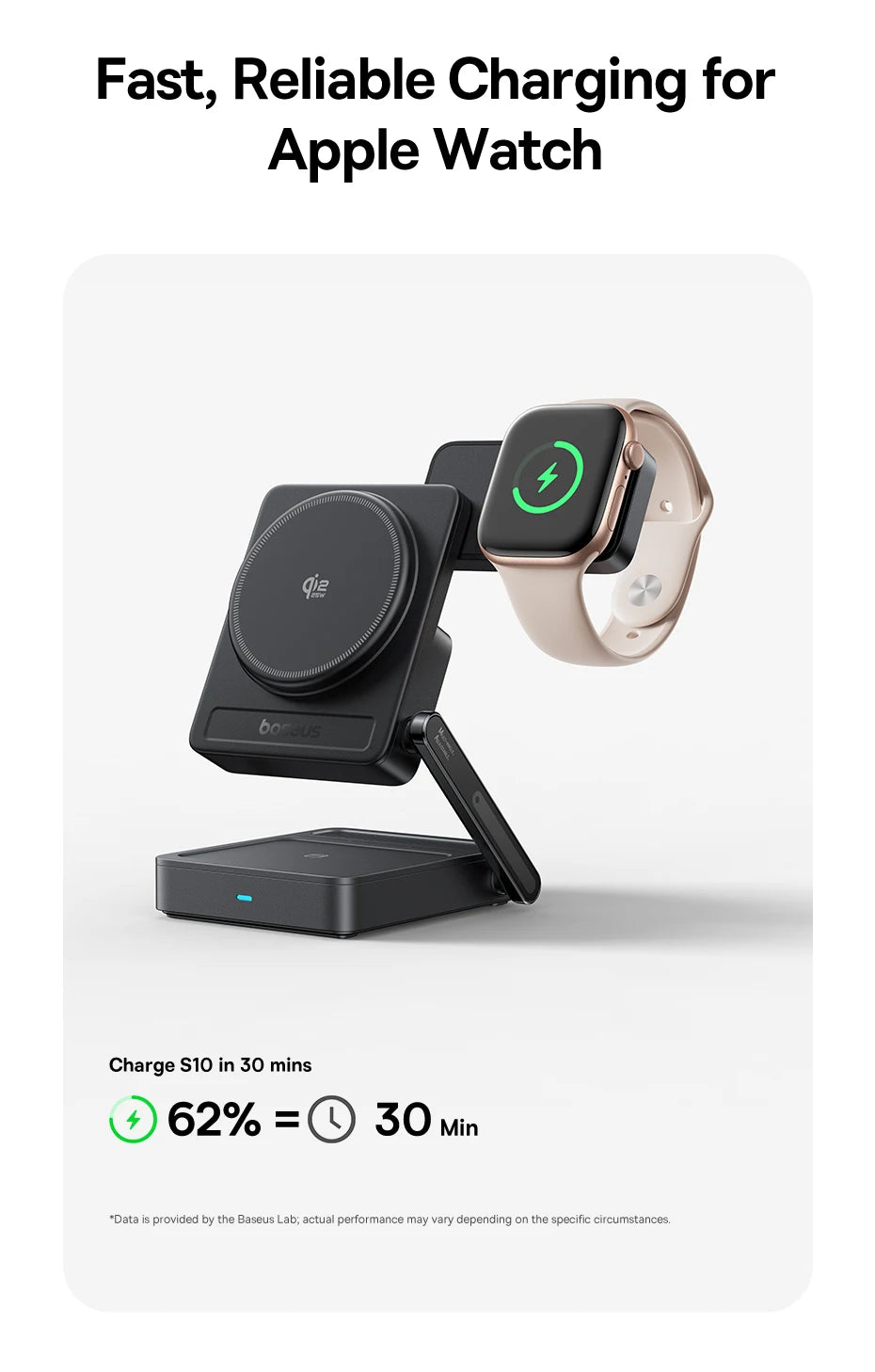 Baseus Qi2.2 3-in-1 Magnetic Wireless Charger - Charge iPhone + Apple Watch + AirPods Together | 25W Fast Charging, No Cable Mess