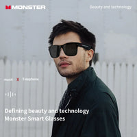 Monster Glasses S01 Bluetooth Audio Sunglasses - Wireless 5.0 Smart Eyeglasses | Open-Ear Music & Calling, Outdoor Sport, CE Certified
