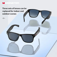 Monster Glasses S01 Bluetooth Audio Sunglasses - Wireless 5.0 Smart Eyeglasses | Open-Ear Music & Calling, Outdoor Sport, CE Certified