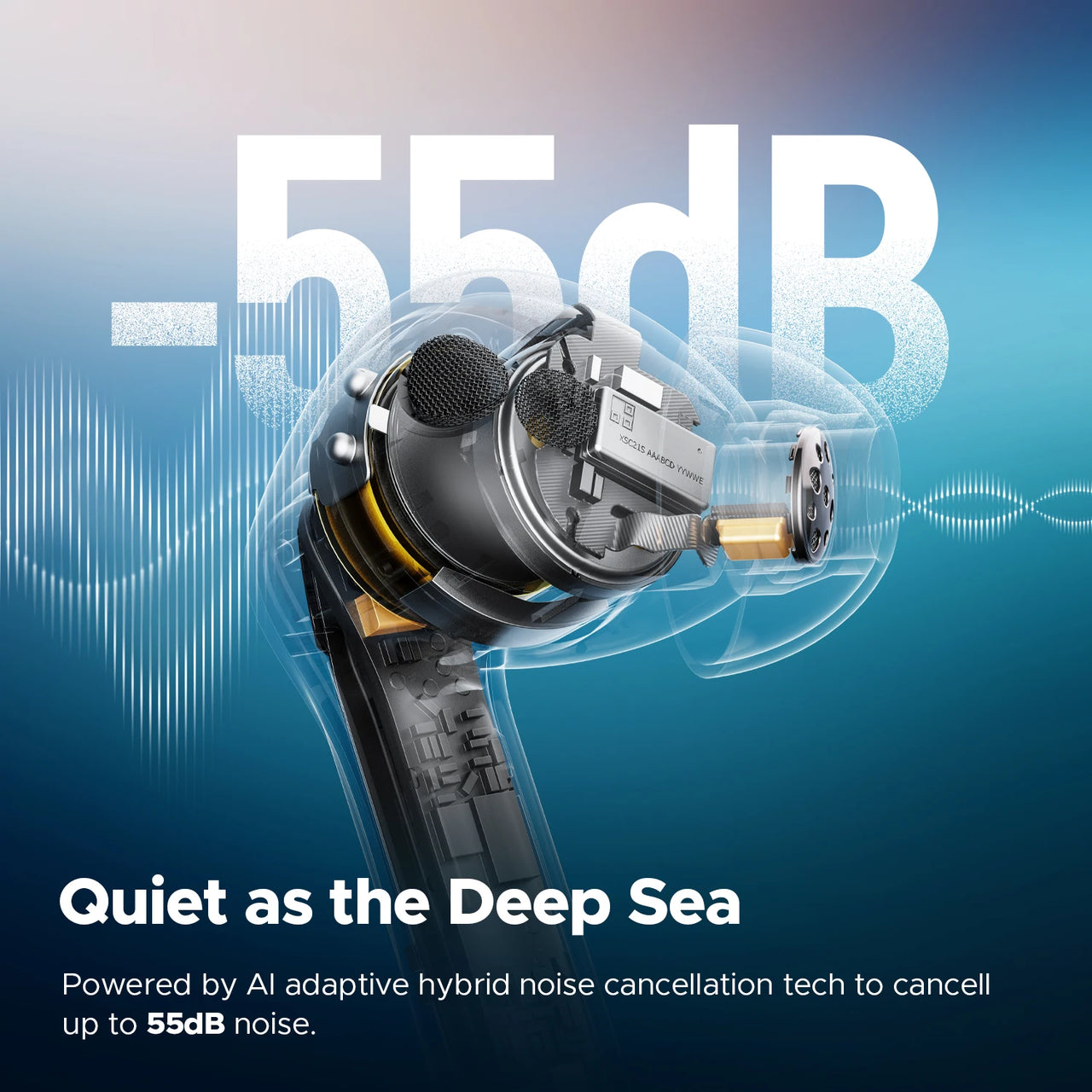 SOUNDPEATS Air5 Pro ANC Earbuds - 55dB Adaptive ANC, LDAC + aptX Lossless, Bluetooth 5.4 | 6-Mic AI ENC, 3D Spatial Audio, Hi-Res TWS