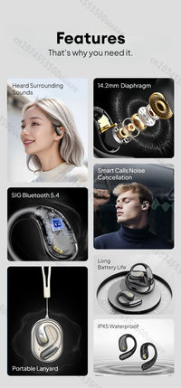 Monster AC360 Open-Ear Air Conduction Headphones - Bluetooth 5.4 | 360° Stereo OWS, 24H Battery, Waterproof Sport Wireless Headset