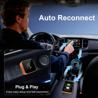 CarPlay Wireless Adapter 2-in-1 - Cable to Wireless Converter for iPhone & Android Auto | Mini USB Design Plug & Play