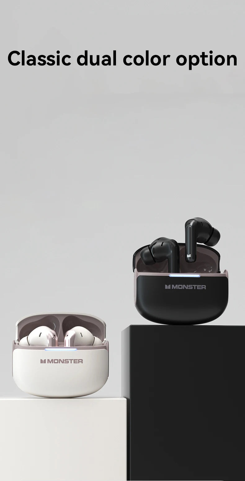 Monster ANC TWS Earbuds - Bluetooth 5.3 Active Noise Cancellation | Waterproof Sport In-Ear Headphones with Charging Case