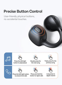 Baseus BC1 Open-Ear Clip Earbuds - Bluetooth 6.0 | 4-Mic ENC, 38Hr Battery, IP55 Waterproof, Super Bass Sport Earphones