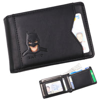 Thumbnail for Men’s Leather Bat Hero Wallet – Slim Bifold Card Holder with Cutout Eyes | Superhero Gift for Him