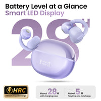 HAYLOU AirFree Ear Clip Earphones - Bluetooth 5.4 | AI Noise Reduction, 28H Battery, 360° Spatial Audio, Smart LED Display