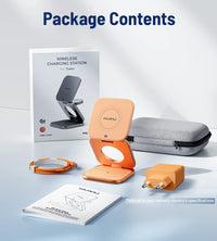 KUXIU X40 Turbo 3-in-1 Wireless Charging Stand - Qi2.2 Certified 25W Fast Charging | Foldable MagSafe Charger for iPhone, Apple Watch & AirPods