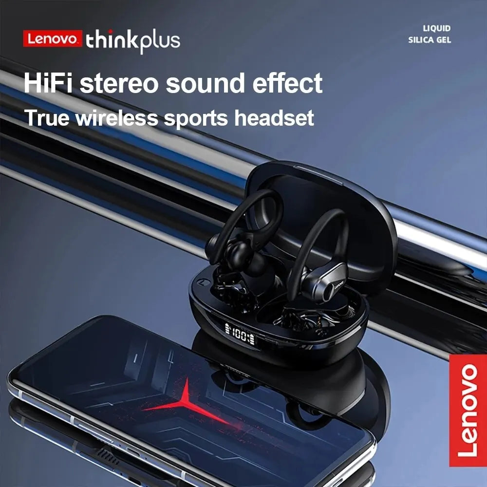 Lenovo LP75 Sports TWS Earphones - Bluetooth 5.3 | ANC, HiFi Stereo, LED Display, Waterproof with Mic & Button Control