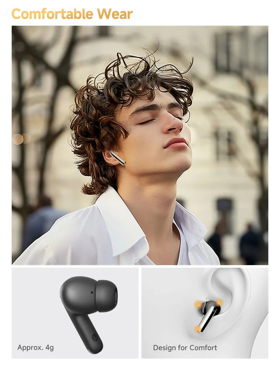 QCY MeloBuds Pro ANC Earbuds - 46dB Hybrid ANC, LDAC Hi-Res, Bluetooth 5.3 | 6-Mic, 34H Battery, In-Ear Detection, Waterproof TWS