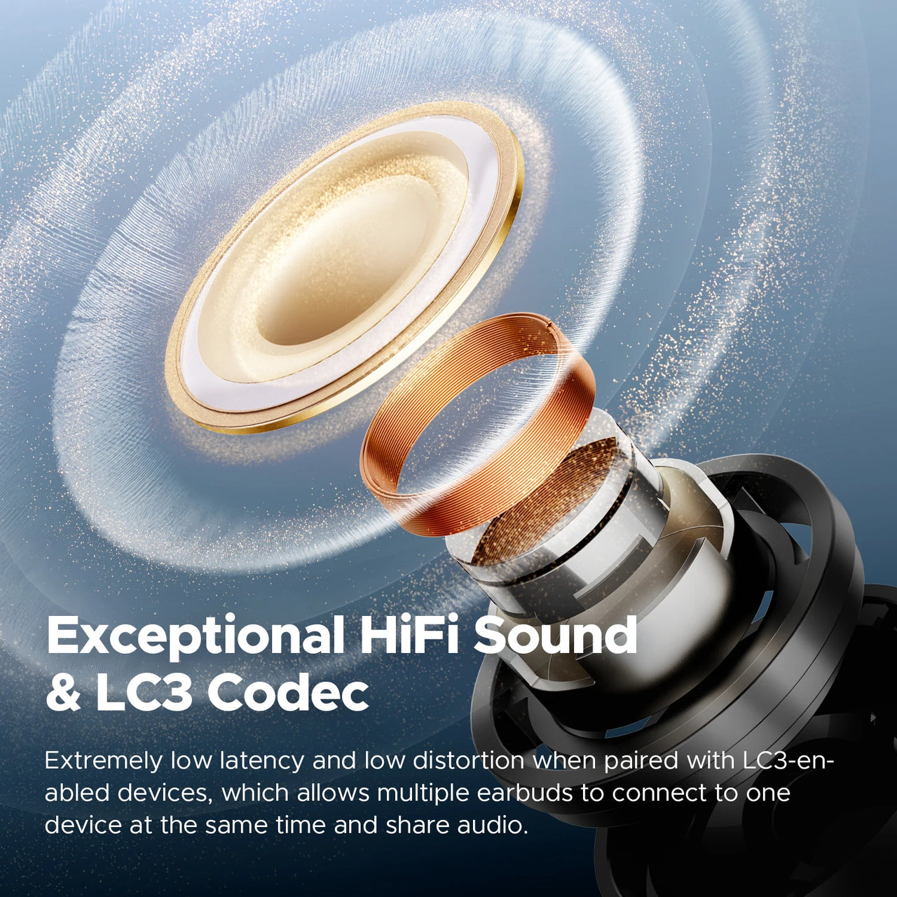 SOUNDPEATS Air5 Pro ANC Earbuds - 55dB Adaptive ANC, LDAC + aptX Lossless, Bluetooth 5.4 | 6-Mic AI ENC, 3D Spatial Audio, Hi-Res TWS