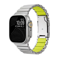 Titanium Silicone Magnetic Apple Watch Band - Luxury Metal Strap for Ultra 3/2/1 49mm, Series 11/10 46mm, Series 9/8/7 45mm, Series 6/SE/5/4 44mm, Series 3/2/1 42mm