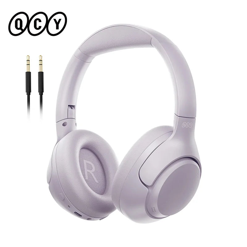 QCY H3 ANC Over-Ear Headphones - 43dB Hybrid ANC, Hi-Res Audio, Bluetooth 5.4 | 60H Battery, 40mm Driver, Transparency Mode, Wireless & Wired