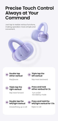 HAYLOU AirFree Ear Clip Earphones - Bluetooth 5.4 | AI Noise Reduction, 28H Battery, 360° Spatial Audio, Smart LED Display