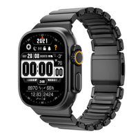 Titanium Silicone Magnetic Apple Watch Band - Luxury Metal Strap for Ultra 3/2/1 49mm, Series 11/10 46mm, Series 9/8/7 45mm, Series 6/SE/5/4 44mm, Series 3/2/1 42mm