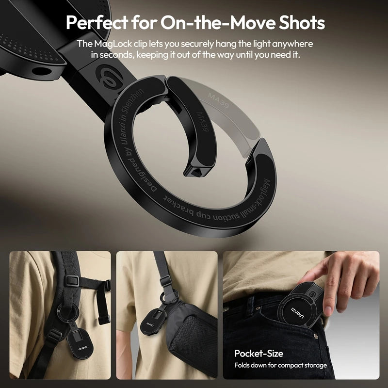 Ulanzi MA39 MagLock Suction Cup Phone Mount – Magnetic Stand for Smartphones | Glass, Windows, Mirrors, Laptops