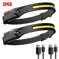 Thumbnail for 🔦 LumiBeam™ 230° LED Headlamp – Rechargeable Wide-Angle COB Light for Camping, Running & Work