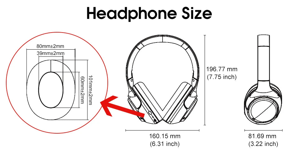 QCY H3 ANC Over-Ear Headphones - 43dB Hybrid ANC, Hi-Res Audio, Bluetooth 5.4 | 60H Battery, 40mm Driver, Transparency Mode, Wireless & Wired