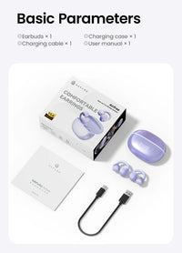 HAYLOU AirFree Ear Clip Earphones - Bluetooth 5.4 | AI Noise Reduction, 28H Battery, 360° Spatial Audio, Smart LED Display