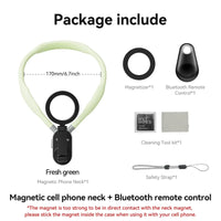 TELESIN Silicone Magnetic Quick-Release Neck Mount - Hands-Free Phone Holder for iPhone 15 14 13 12 11, Samsung, Universal Smartphones
