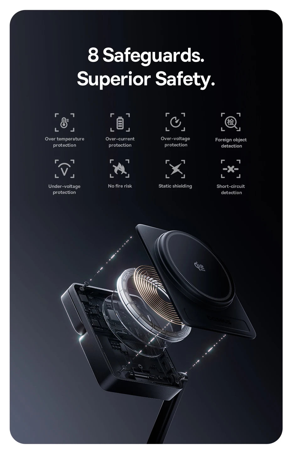 Baseus Qi2.2 3-in-1 Magnetic Wireless Charger - Charge iPhone + Apple Watch + AirPods Together | 25W Fast Charging, No Cable Mess