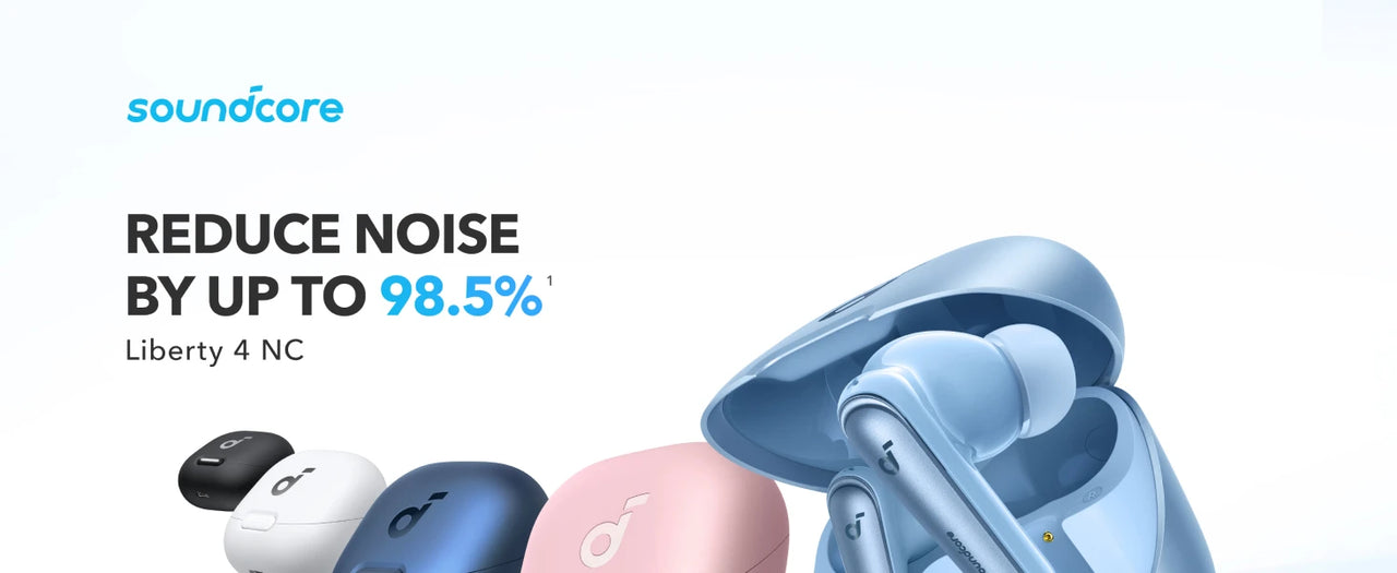 Soundcore by Anker Liberty 4 NC ANC Earbuds - 98.5% Noise Reduction, LDAC Hi-Res, Bluetooth 5.3 | 50H Battery, Replaceable Pads, Waterproof TWS