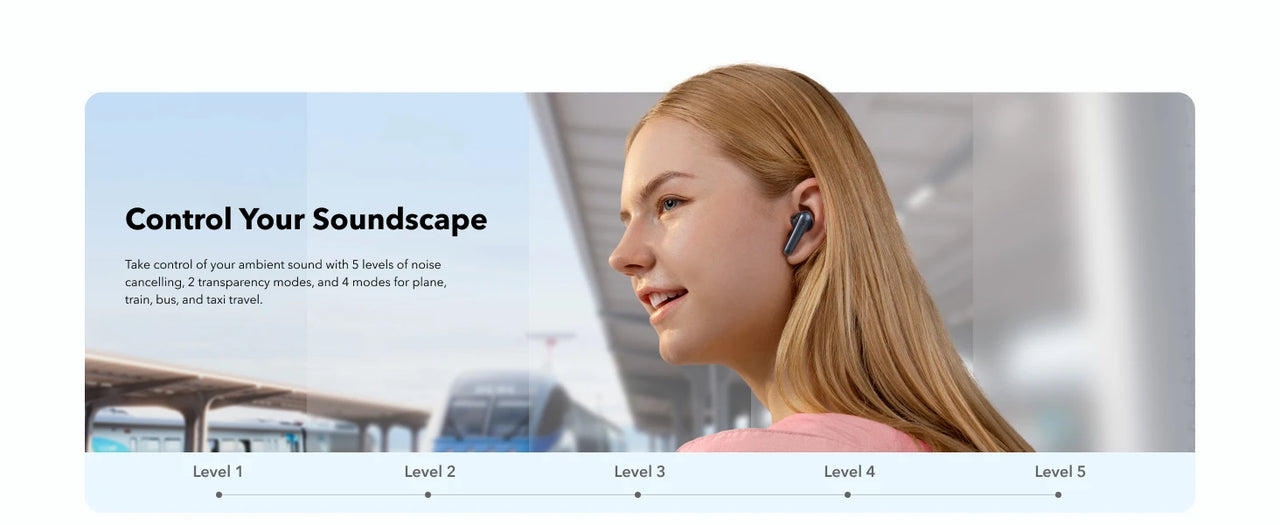 Soundcore by Anker Liberty 4 NC ANC Earbuds - 98.5% Noise Reduction, LDAC Hi-Res, Bluetooth 5.3 | 50H Battery, Replaceable Pads, Waterproof TWS