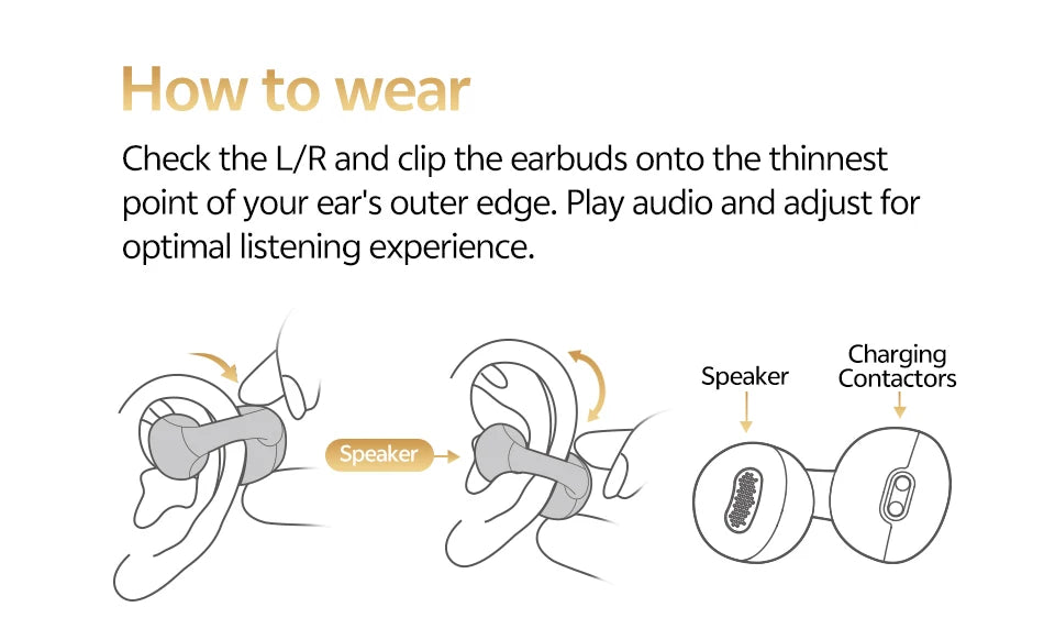 QCY Crossky C30S Open-Ear Clip-On Earbuds with LDAC